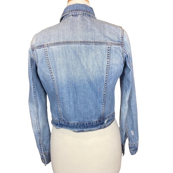 AEROPOSTALE Denim Jean Distressed Button Trucker Style Jacket Size Small - Picture 2 of 10